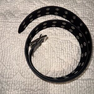 Black Belt with Silver Grommets